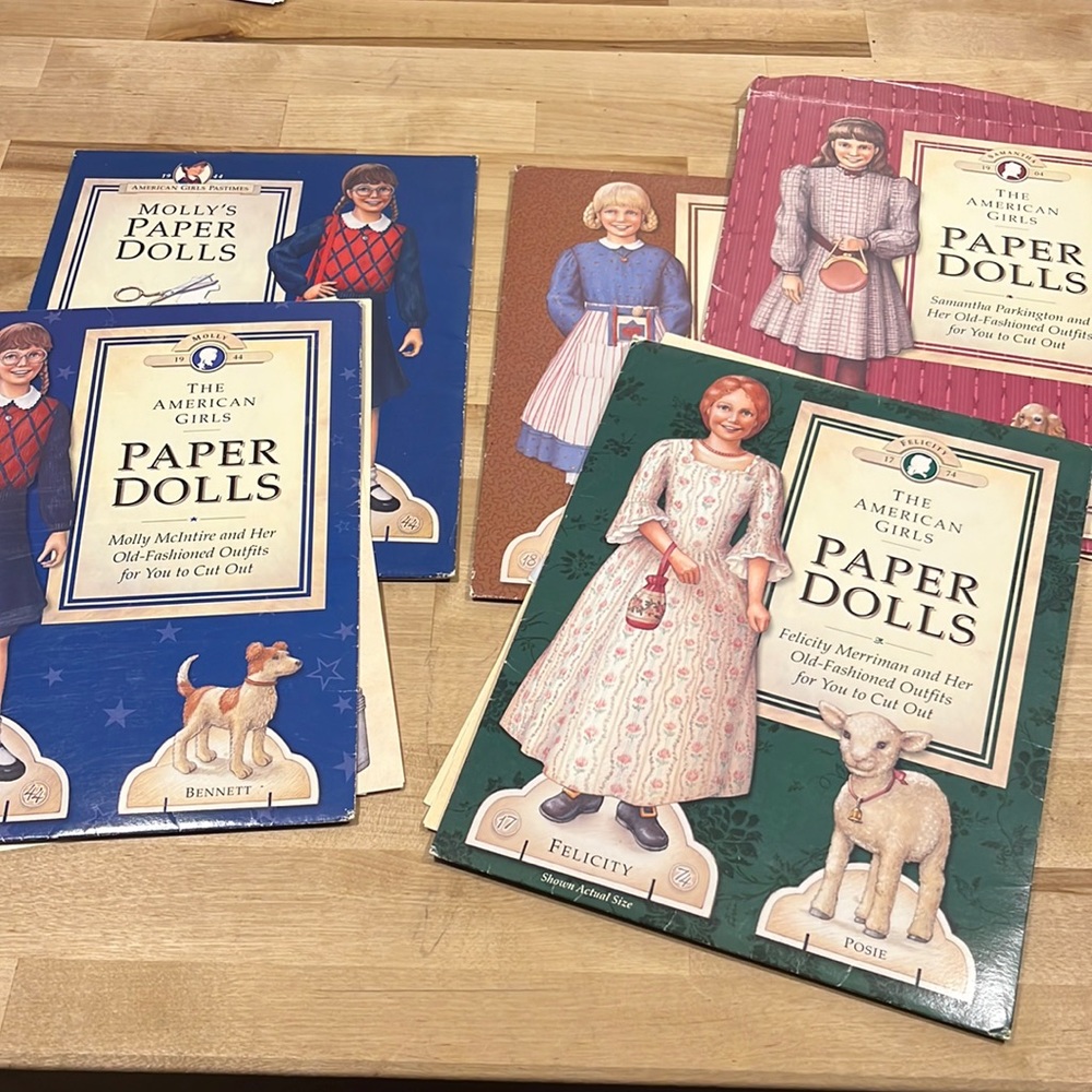 Vintage American Girl Paper Doll Lot Bundle of 5 Kirsten Samantha Felicity Molly